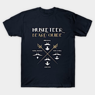 Musketeer Beard, Goatee and Mustache Guide T-Shirt